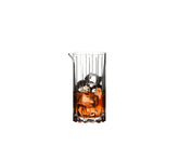 Riedel mixing glass front view showing crystal clarity and elegant silhouette for precise stirring