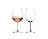 Riedel Veritas front view of two glasses showing elegant silhouette and balance