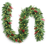 Rintea front view of full 9 ft garland showing shape and fullness