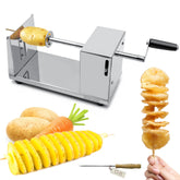 RioRand front view of stainless spiral cutter showing sturdy build and compact size advantage