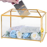 Ripprovt front view of gold glass card box showing elegant display benefit