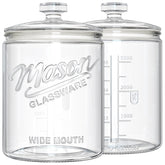 Ritayedet front view showing both gallon glass jars, clear and sturdy