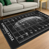 Rnmdn rug front view showing field design and vibrant colors for themed rooms
