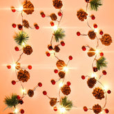 Rocinha front packaging and full 7.2ft garland shown, easy installation benefit