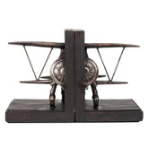 Roman airplane bookend front view showing decorative motif and sturdy base