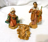 Roman Fontanini front view of three-piece Holy Family showing traditional composition and display appeal