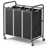 ROMOON front view showing three-section hamper for fast sorting