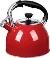 Rorence front view red stainless kettle showing sleek silhouette and durable finish