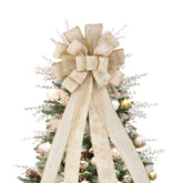 RoseCraft gold bow front view showing elegant topper and instant holiday polish