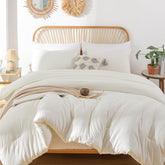 ROSGONIA comforter front view showing clean ivory finish and cozy appeal
