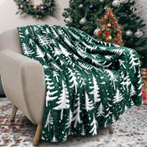 Roszwtit front view of Christmas tree throw showing print and color, ideal for holiday decor