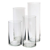 Royal Imports front view of packaged set showing four clear vases and safe shipping