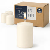 Royal Imports pack front view showing 36 unscented votive candles and tidy packaging