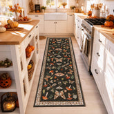 ROYHOME front view of runner showing mushroom insect design and neat edges for style