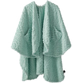 Royoliving front view mint green wearable blanket showing full coverage and cozy look