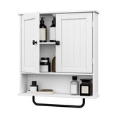 RRX front view of white wall cabinet showing sleek modern storage benefit