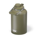 RTIC Outback Jug olive front view showing shape and powder coat finish for durable protection