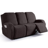Ruaozz front view of chocolate recliner cover showing clean protection