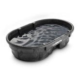 Rubbermaid Commercial front view of stock tank showing durable exterior and load capacity