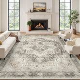Rugflix front view showing full 8x10 medallion design and colors, improves room style