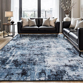 Rugflix front view showing navy blue black modern rug for stylish rooms