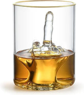 RUGLUSH front view showing gold rim and elegant design, adds humor and class