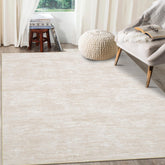 RUGSREAL full-view beige rug in living room shows neutral foundation benefit