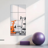 Ruomeng front view of 8-pack mirror tiles showing product and layout benefit