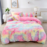 RYNGHIPY front view of rainbow duvet adding vibrant decor