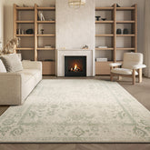 SAFAVIEH front view of 8x10 Adirondack rug showing ivory and sage for living room