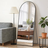 SageNest front view arched mirror showcasing slim frame and full-length reflection benefit