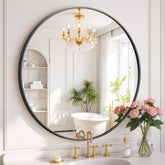SageNest front view of 20-inch mirror showing sleek black frame and clear reflection