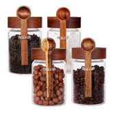 SAIOOL front view of four glass canisters showing neat storage benefit