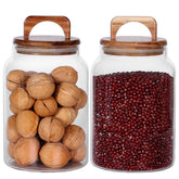 SAIOOL front view of two glass canisters showing clear storage benefit