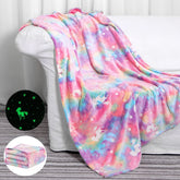 SALIMAH unicorn blanket front view showing full design and cozy pile