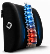 Samsonite lumbar pillow front view showing contoured shape and firm support