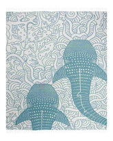Sand Cloud Whale Shark XL front folded showing navy design and logo, stylish and compact