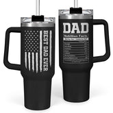 SANDJEST tumbler front view showing Best Dad Ever design and gifting appeal
