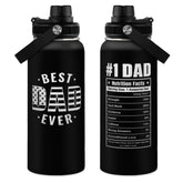 SANDJEST front view showing Best Dad Ever design and durable stainless steel