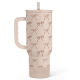 SANDJEST front view of 40oz tumbler showing design and size benefit