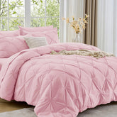 Sasttie front view of queen comforter set showing coordinated pieces and color benefits