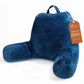 Sasttie front view navy reading pillow showing support and comfort