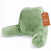 Sasttie front view velvet backrest showing supportive shape and elegant sage color