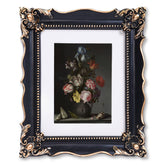 saysmile front view ornate frame showing classic black finish and embossed flowers