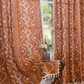 Schweek terracotta curtains front view showing full panel and warm tone benefit