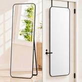 SCWF-GZ front view of black full-length mirror showing clear reflection benefit