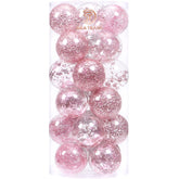 Sea Team front packaging showing 24 clear pink baubles, easy holiday setup