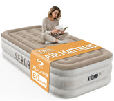 Sebor front view of inflated twin XL mattress showing height and neat finish for comfortable sleep