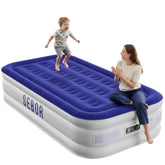 Sebor front view of inflated mattress showing full height and stable profile for comfortable sleep