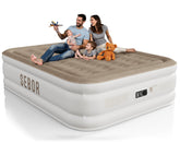 Sebor front view of queen air mattress showing plush top and overall shape for comfort
